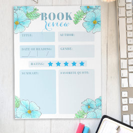 Bloc De Notas Encantadora revisión de libros florales de acuarel