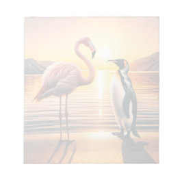 Bloc De Notas Encuentro Flamingo y Penguin Sunset