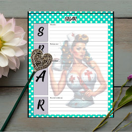 Bloc De Notas Enfermera Afortunada Pinup_ Plantilla SBAR