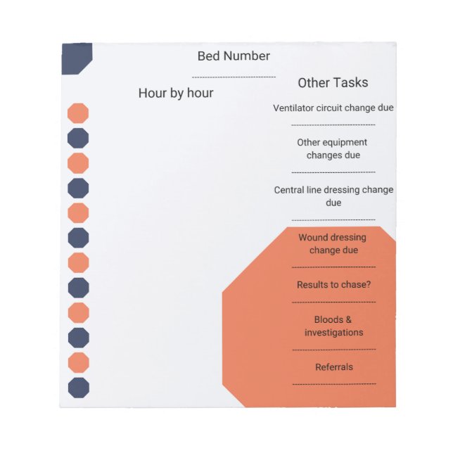 Bloc De Notas Enfermera de atención crítica Planner de cambio az (Frente)