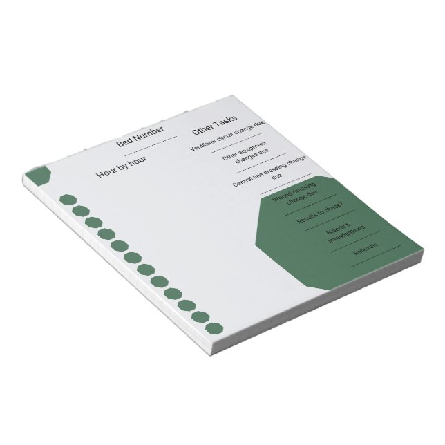 Bloc De Notas Enfermera de atención crítica Planner Hexageres ve (Lado Derecho)