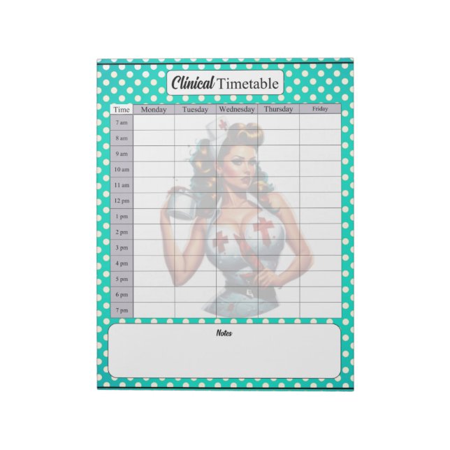 Bloc De Notas Enfermera de enfermería de bendición _ Horario clí (Lado Izquierdo)
