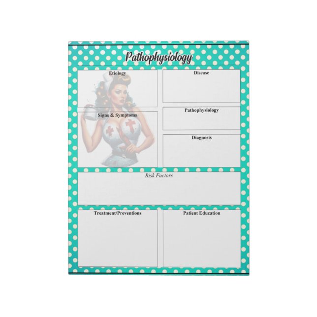 Bloc De Notas Enfermera de Pinup de Bendición_ Temp de patofisio (Lado Izquierdo)