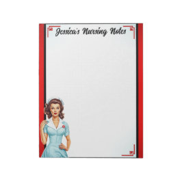 Bloc De Notas Enfermera Nostálgica Cute Pinup_ Me Gusta Las Vena