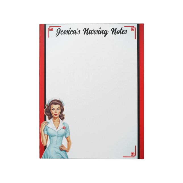 Bloc De Notas Enfermera Nostálgica Cute Pinup_ Me Gusta Las Vena (Lado Izquierdo)