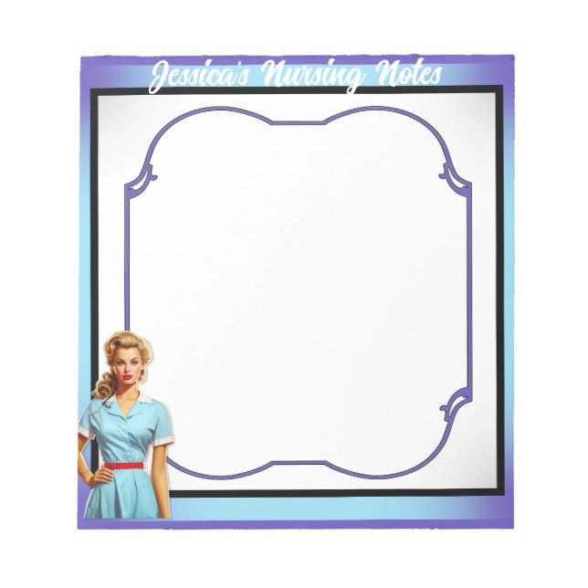 Bloc De Notas Enfermera Nostálgica en escuela de Enfermería (Frente)