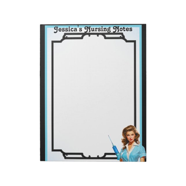 Bloc De Notas Enfermera nostálgica pequeña Pinup_ para vivir (Lado Izquierdo)