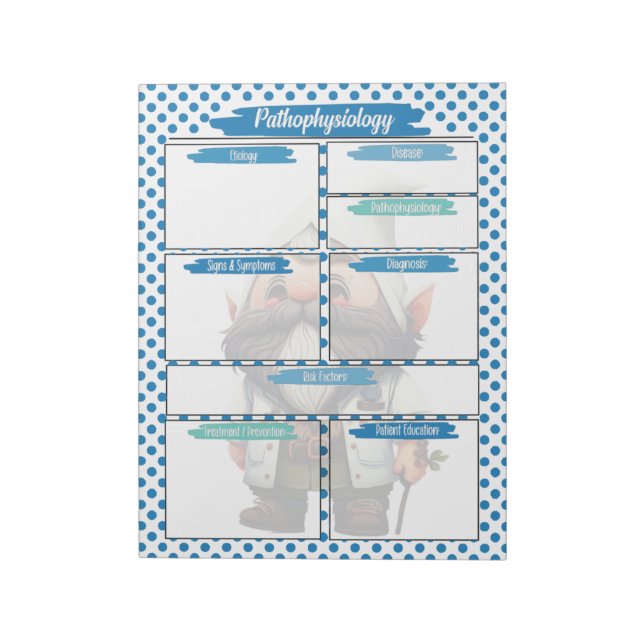 Bloc De Notas Enfermería del genoma azul Dr. Blue - Plantilla de (Lado Izquierdo)