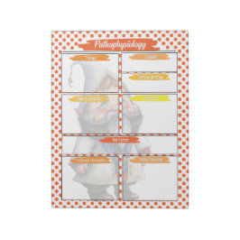 Bloc De Notas Enfermería Gnome naranja - Plantilla de patofisiol