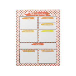 Bloc De Notas Enfermería naranja - Plantilla de patofisiología