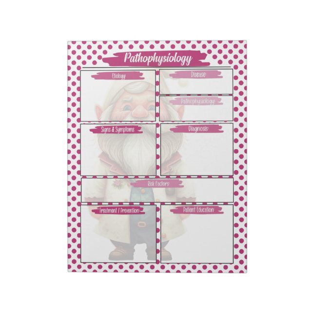 Bloc De Notas Enfermería Purple Dr. Gnome - Templo de la patofis (Lado Izquierdo)