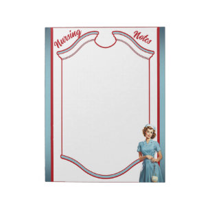 Bloc De Notas Enfermero nostálgico lindo Pinup_ Mom y Enfermera