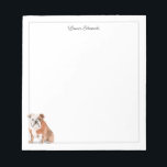 Bloc De Notas English Bulldog Gray Border<br><div class="desc">A personalized watercolor English Bulldog notepad with tear off pages. This unique design makes a wonderful gift. Easily change the font style and color using the online template tools.</div>