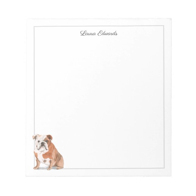 Bloc De Notas English Bulldog Gray Border (Frente)