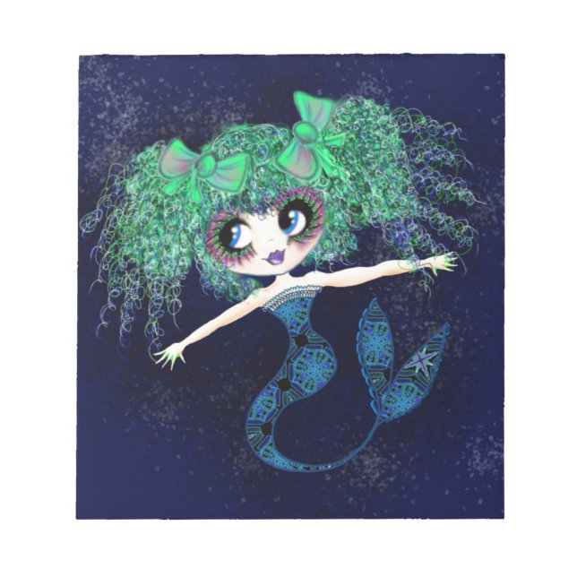 Bloc De Notas Enigmatic Kawaii Mermaid regalos de niñera (Frente)