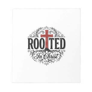 Bloc De Notas Enraizado en Cristo Diseño de Cruz Cristiana Vinta