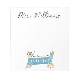 Bloc De Notas Enseñando mi superpotencia y arcoiris, manzana roj