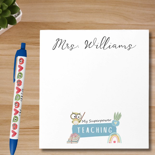 Bloc De Notas Enseñando mi superpotencia y arcoiris, manzana roj (Subido por el creador)