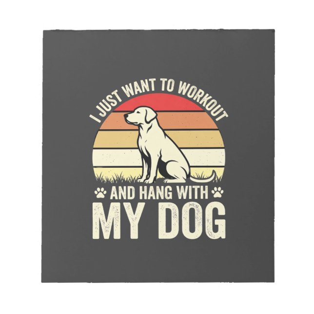 Bloc De Notas Entrenar con mi perro puesta de sol retro (Frente)