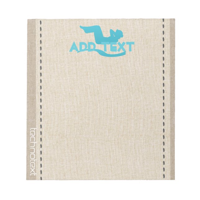 Bloc De Notas Entrenar Gimnasio Yoga Sport Linen Aspecto Añadir  (Frente)
