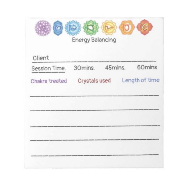 Bloc De Notas Equilibrio energético de Crystal Chakra (Frente)