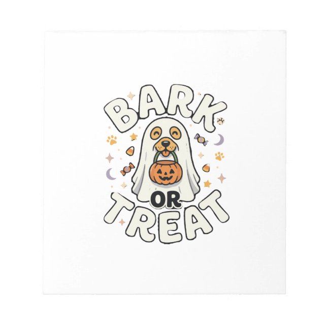 Bloc De Notas Equipo de golosinas de Halloween para perros (Frente)