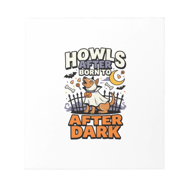 Bloc De Notas Equipo de Perro de Halloween Boo (5) (Frente)