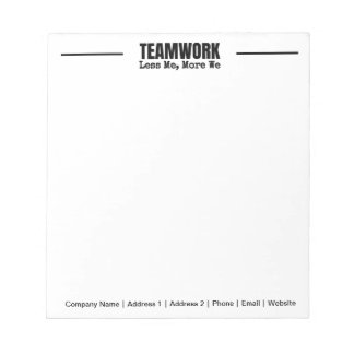 Bloc De Notas Equipo personalizado Inspirador Office Corporate