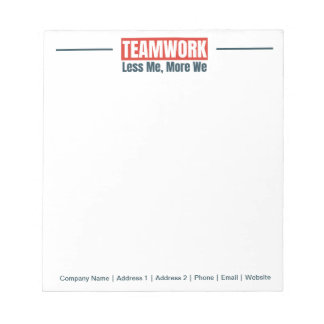 Bloc De Notas Equipo personalizado Inspirador Office Corporate