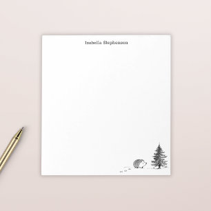 Bloc De Notas Erizo de invierno lindo dibujado a mano personaliz