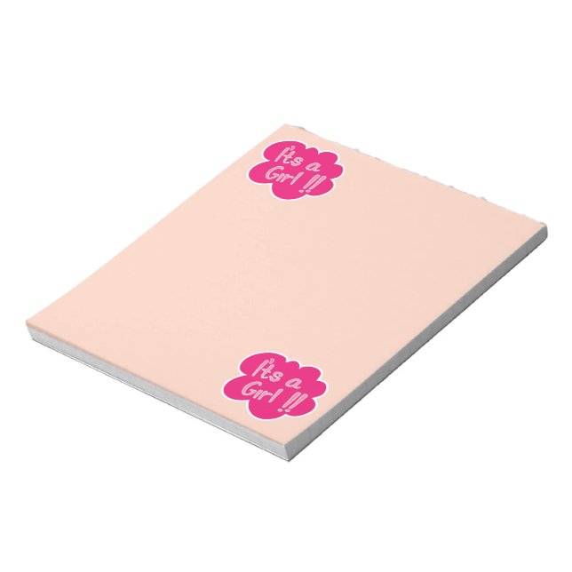 Bloc De Notas Es una ducha de bebé rosa chica (Lado Izquierdo)