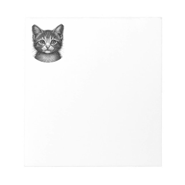 Bloc De Notas Esbozo adorable de gato joven (Frente)
