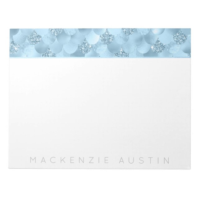 Bloc De Notas Escala de glam de la sirena | Personalizado Dusty  (Frente)