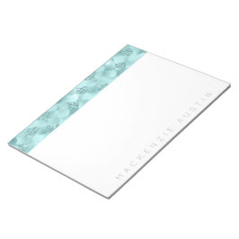 Bloc De Notas Escalas de sirenas de lujo | Monograma Verde azula