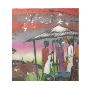 Bloc De Notas Escena de la Natividad de la Navidad Africana