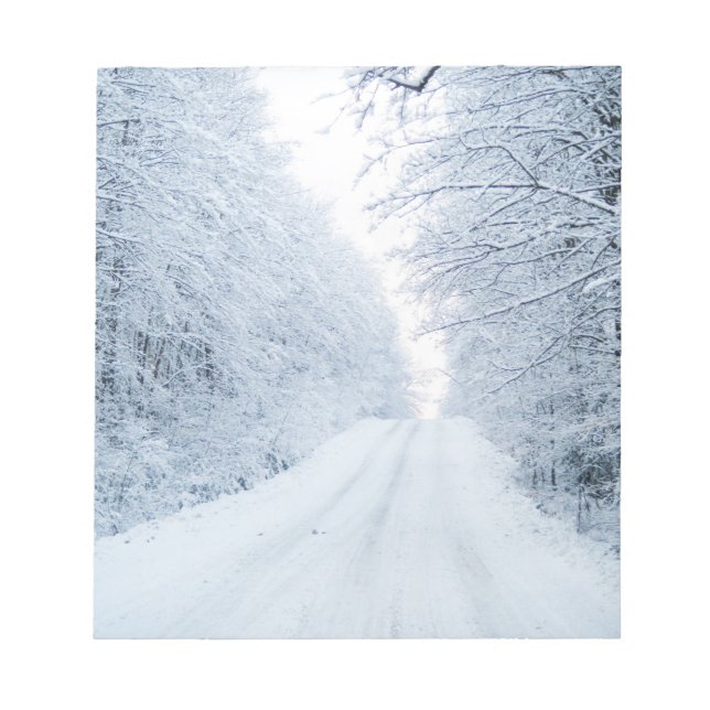 Bloc De Notas Escenario de la carretera del campo invernal (Frente)