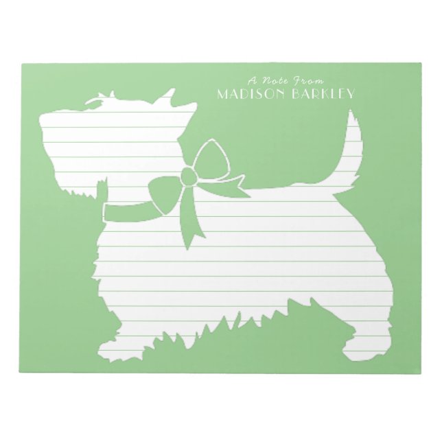 Bloc De Notas Escocia Terrier Scotty Dog Puppy Scottie Notepad (Frente)
