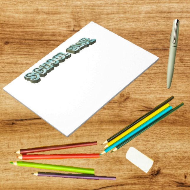 Bloc De Notas Escolar luz 3D (This notepad has the School Bluz-3D design on every page!)