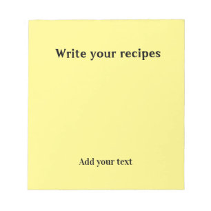 Bloc De Notas Escribir la receta en amarillo simple editable