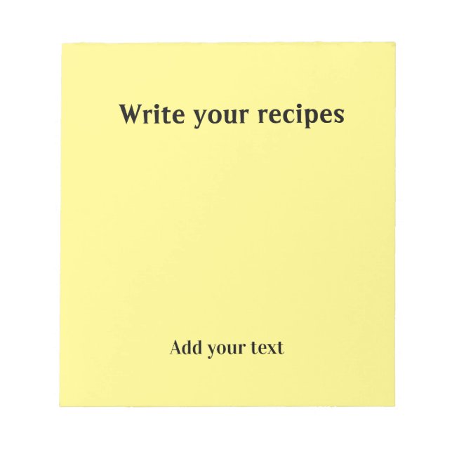 Bloc De Notas Escribir la receta en amarillo simple editable (Frente)