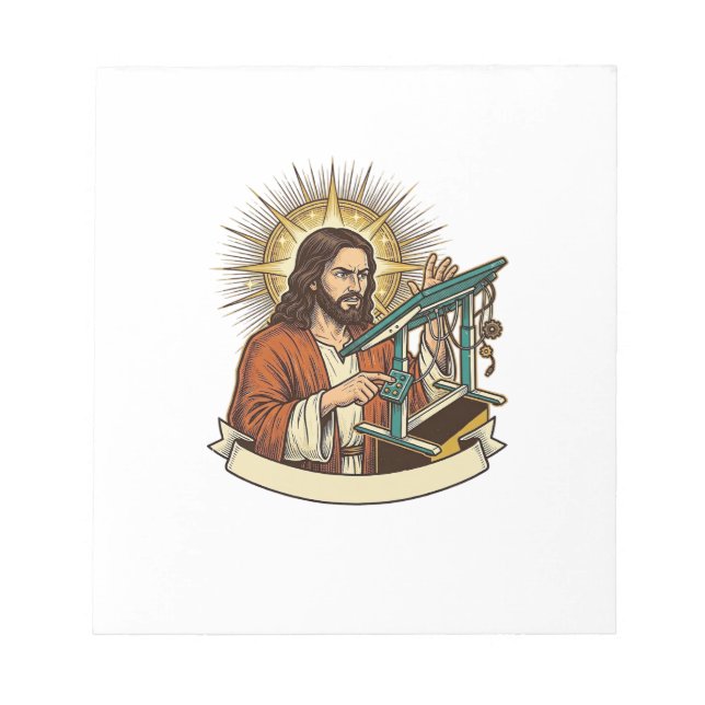 Bloc De Notas Escritorio de pie roto de Jesús atascado a mitad d (Frente)