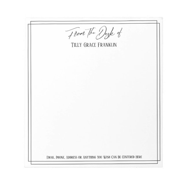 Bloc De Notas Escritura a mano casual desde el escritorio de sim (Frente)