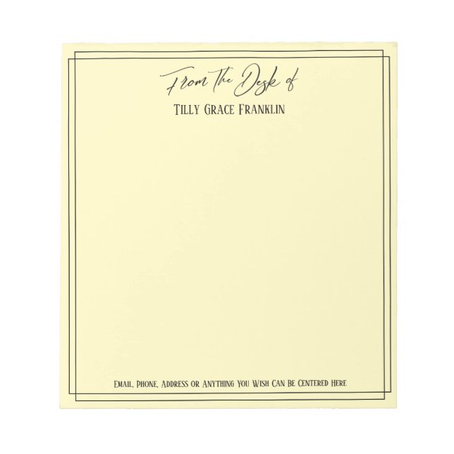 Bloc De Notas Escritura a mano desde el escritorio de amarillo c (Frente)