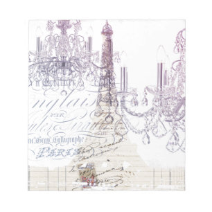 Bloc De Notas escritura francesa chandelier paris eiffel tower