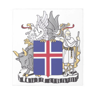Bloc De Notas Escudo de Armas de Islandia Guardianes Mitológicos