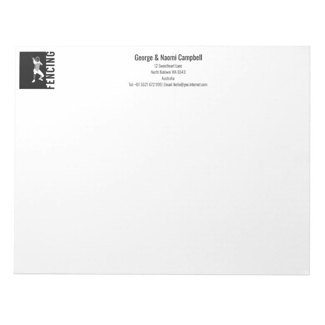 Bloc De Notas Esgrima (Frente)