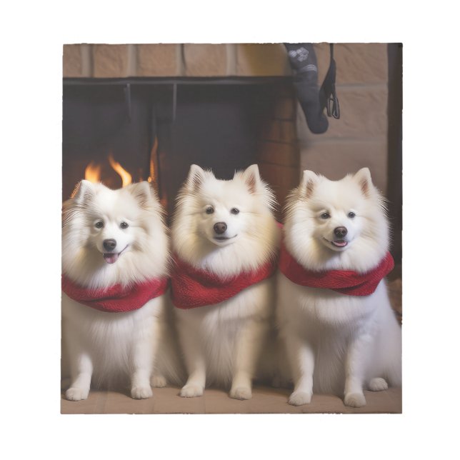 Bloc De Notas Eskimo Americano junto a la Chimenea Navidad (Frente)