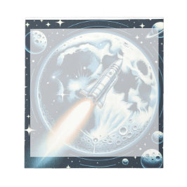 Bloc De Notas Espacio de la luna de cohete