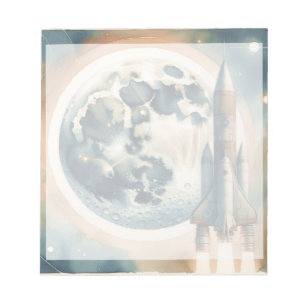 Bloc De Notas Espacio de la luna de cohete
