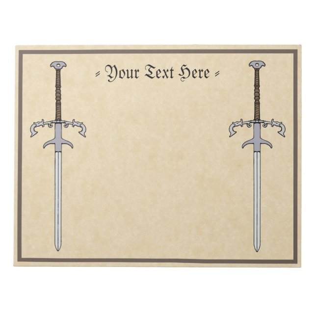 Bloc De Notas Espada procesal/cojinete del siglo XVI (Frente)